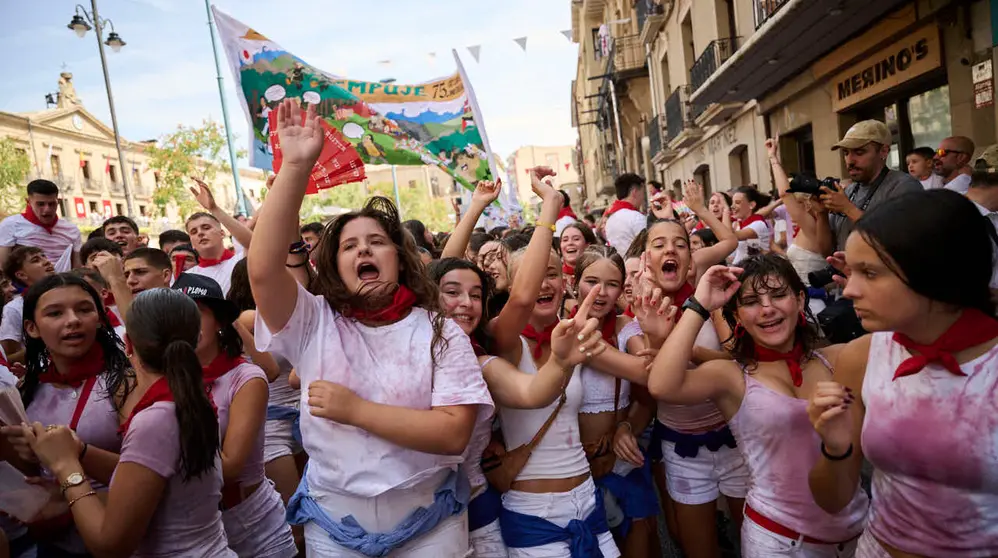 Tafalla da comienzo a sus fiestas 2026 con el Chupinazo. PABLO LASAOSA