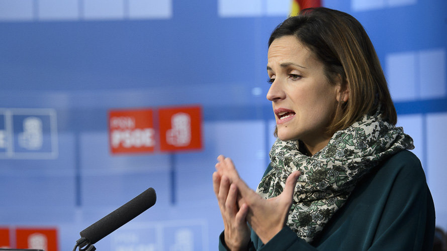 María Chivite en la clausura del Congreso de Juventudes Socialistas de Navarra (JSN). PABLO LASAOSA