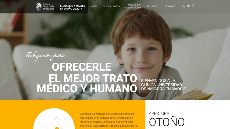 La Clínica Universidad de Navarra abrirá este otoño su sede en Madrid con 46 especialidades médicas y 5 áreas relevantes