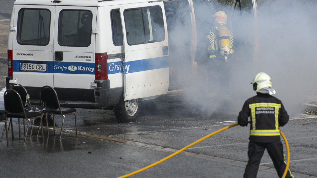 GALERÍA: Un ensayo para salvar vidas en el simulacro de los servicios de emergencia en Noáin