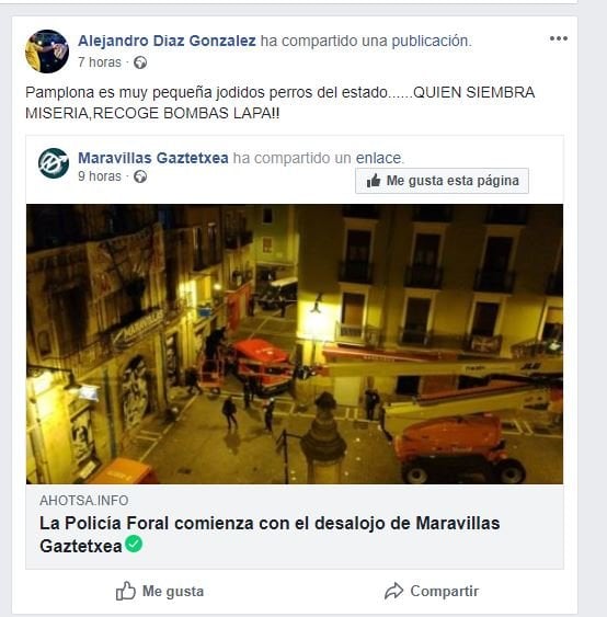 Amenaza en Facebook a la Policía