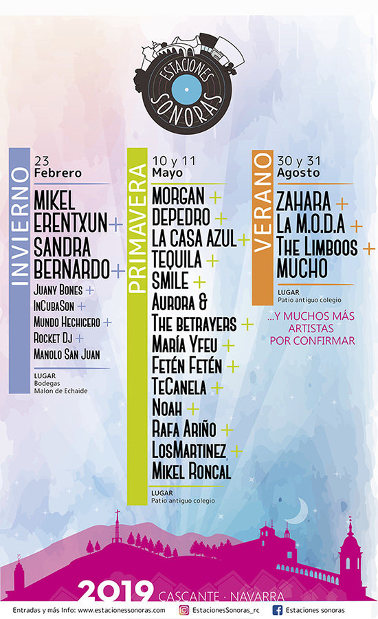 Cartel de estaciones sonoras que se celebra en Cascante durante el 30 y 31 de agosto CEDIDA