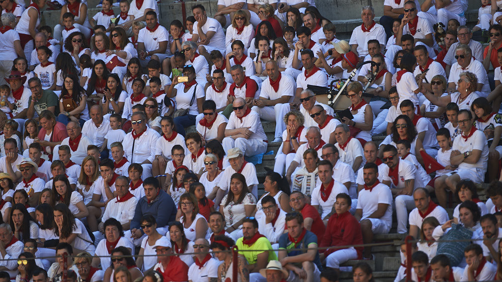Jornada de toros en familia en el coso pamplones durante los sanfermines de 2019. MIGUEL OSÉS