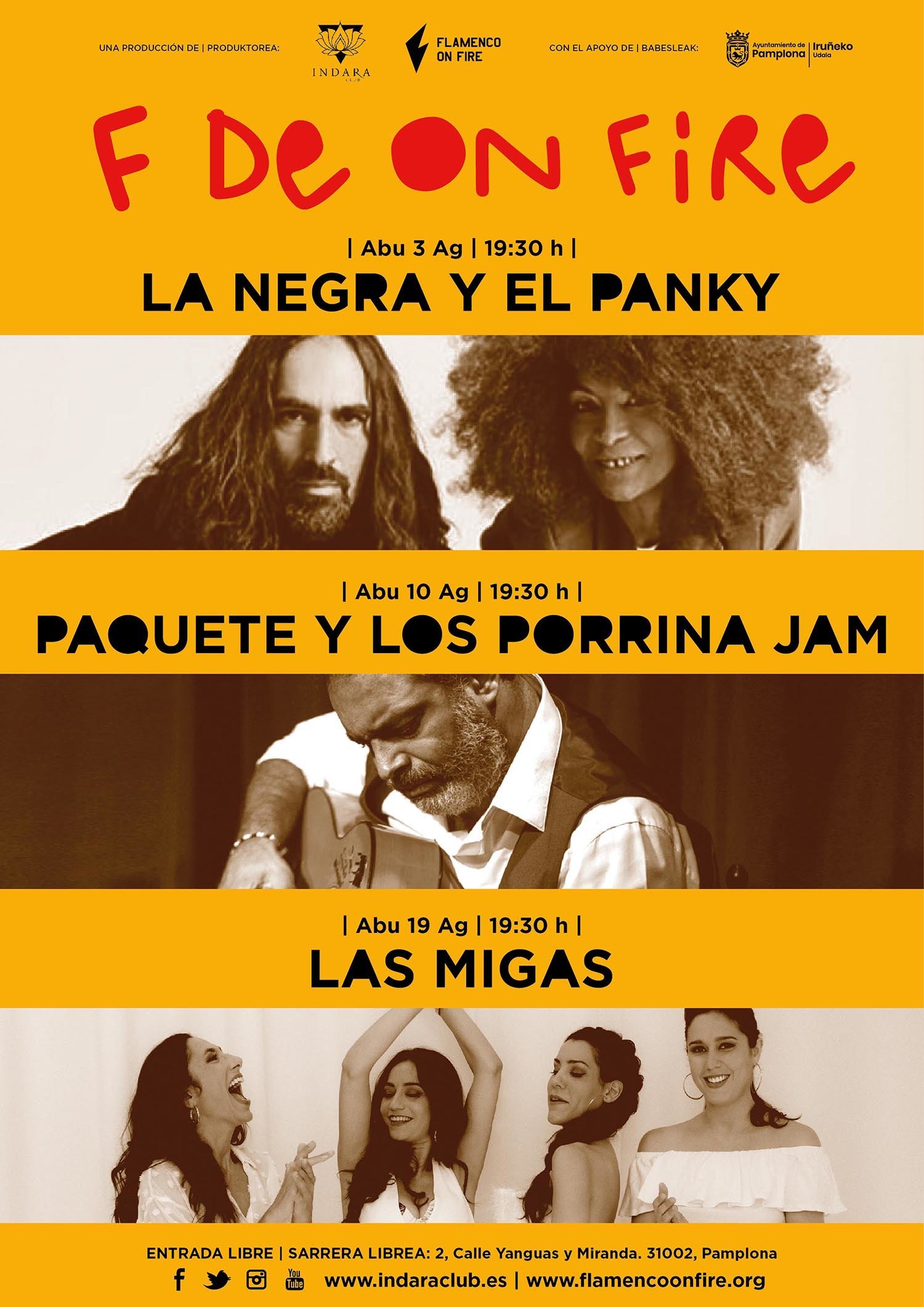 cartel de f de on fire del festival de flamenco de pamplona