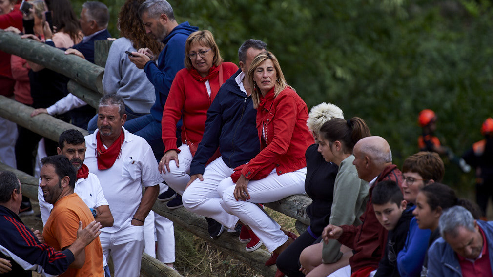 Tercer encierro de El Pilón de Falces con la ganadería falcesina de Teodoro Vergara. MIGUEL OSÉS