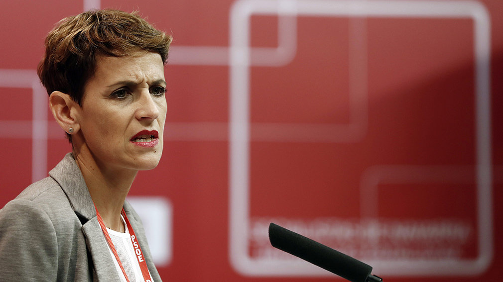 GRAF5015. PAMPLONA, 05/10/2019.- La secretaria general del PSN y presidenta de Navarra, María Chivite, durante su intervención ante el Comité Regional de su partido donde ha afirmado que el Gobierno que lidera será "progresista en las políticas y moderado en las formas". EFE/Jesús Diges
