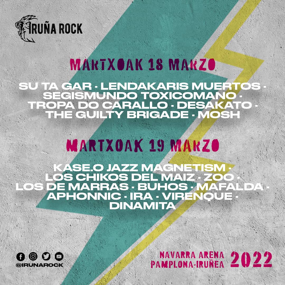 Cartel oficial del Iruña Rock 2022. Foto: Iruña Rock.