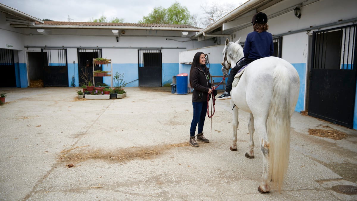 Belén Jaurrieta durante una sesión de Equitén. IRANZU LARRASOAÑA