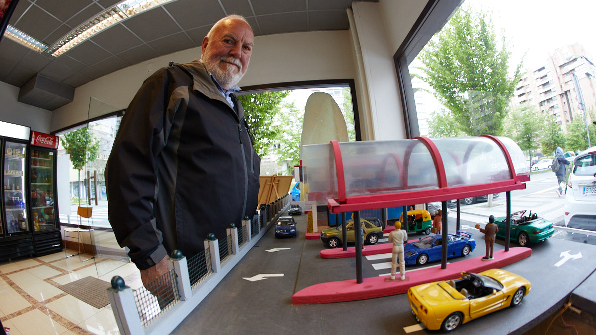Maqueta de la futura estación de ferrocarril de Berriozar, realizada por Ubaldo Marcos. IÑIGO ALZUGARAY