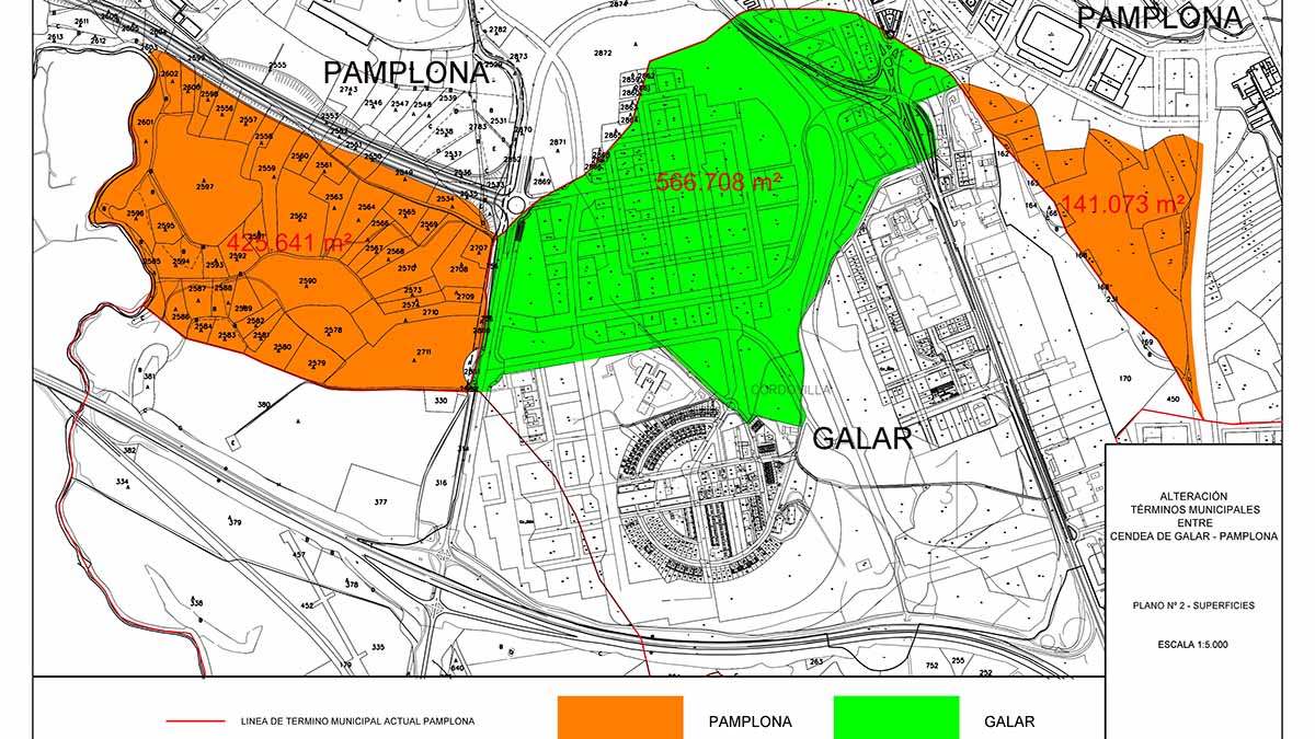 Pamplona y Cendea de Galar acuerdan alterar 566.000 m2 de sus términos municipales. AYUNTAMIENTO DE PAMPLONA