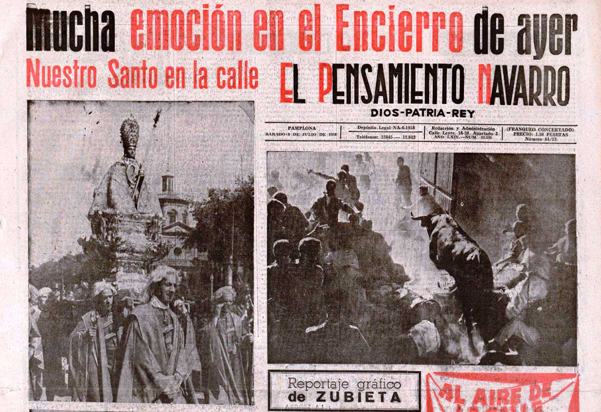 Portada de El Pensamiento Navarro del 8 de julio de 1961.