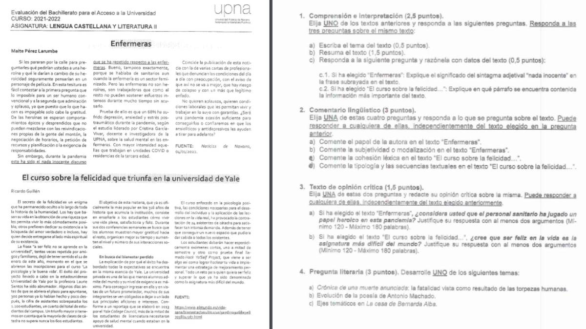 Este ha sido el examen de Lengua y Literatura. CEDIDA