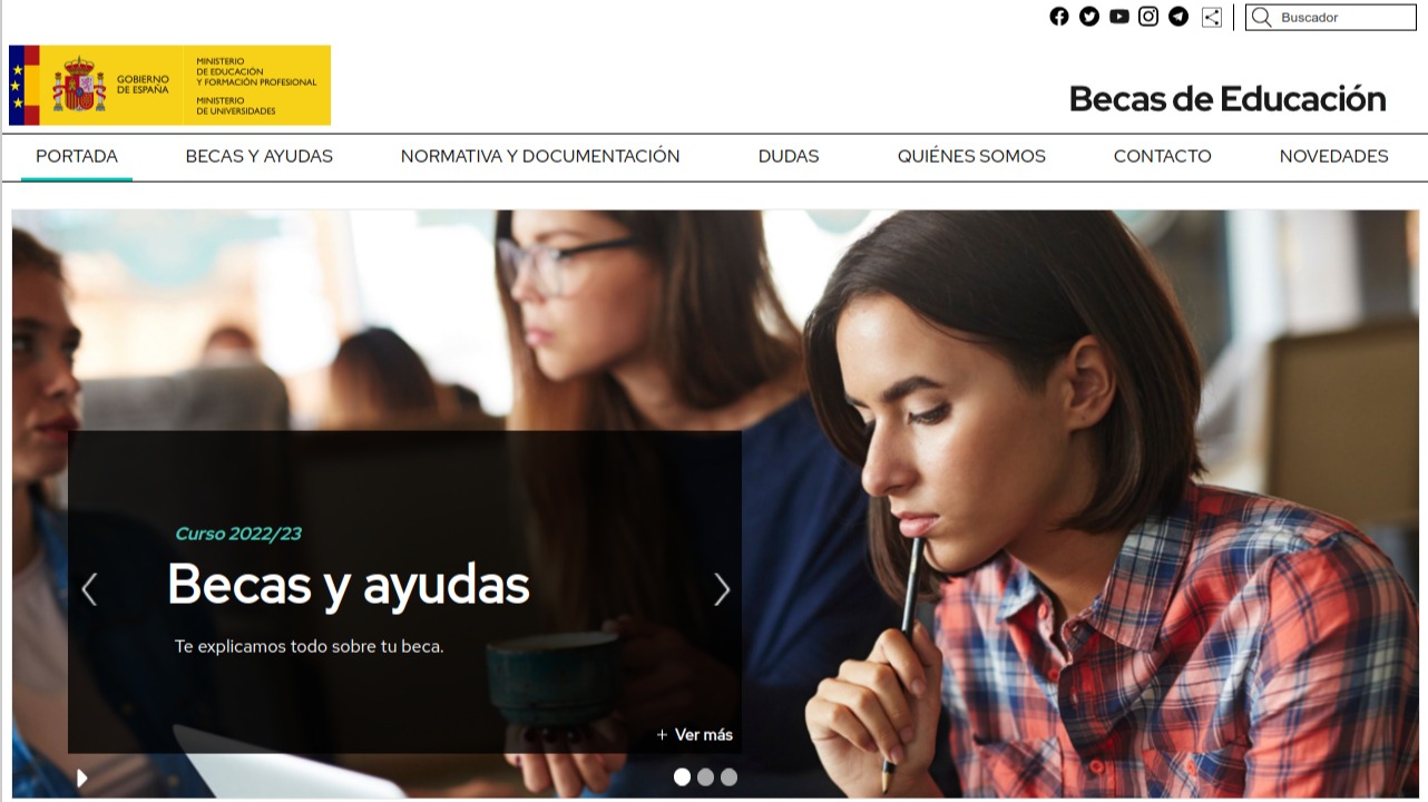 Web oficial del Ministerio de Educación y Formación Profesional.