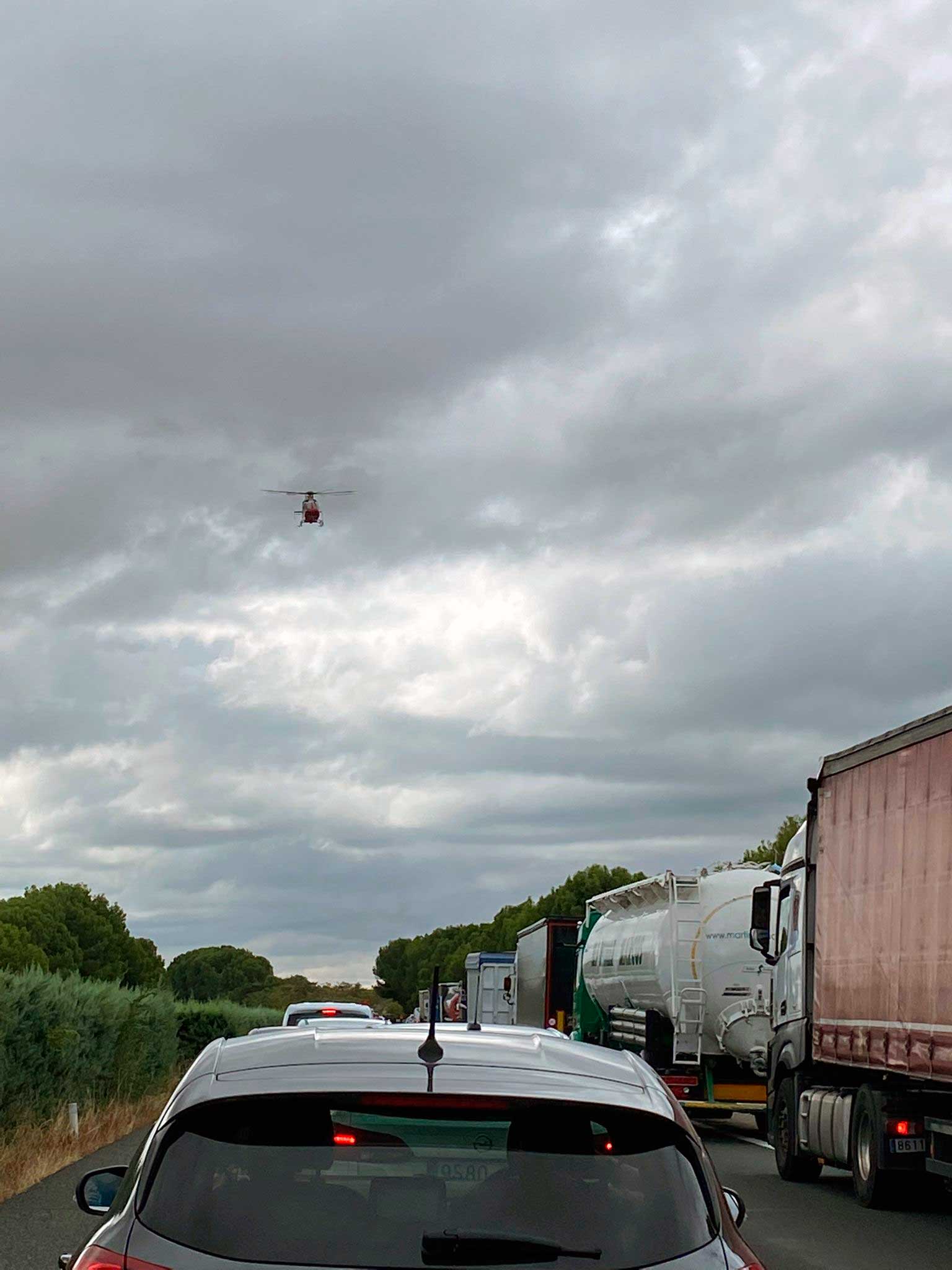 Ha sido necesario trasladar al herido en helicóptero al Hospital Universitario de Navarra. CEDIDA