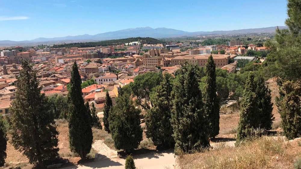 Vista aérea de Tudela desde el Cerro de Santa Bárbara. Foto: Turismo Tudela.