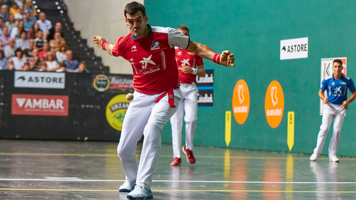 Final del Masters Caixabank de parejas de pelota mano entre Ezkurdia-Mariezkurrena II y Altuna III-Imaz celebrado en el Navarra Arena de Pamplona. IÑIGO ALZUGARAY