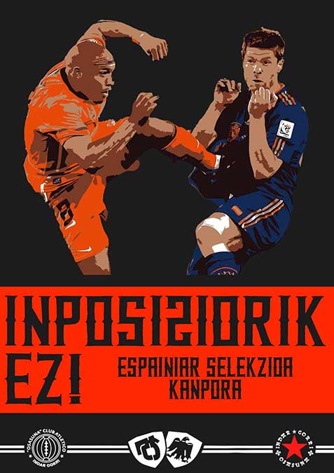 Cartel de Indar Gorri en contra del partido de la Selección Española femenina.