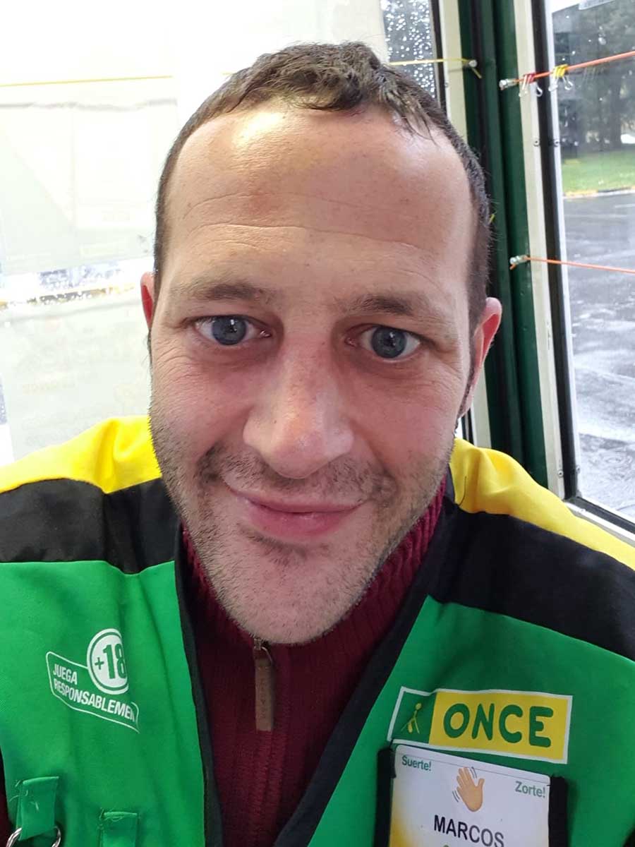 Marcos Montaldo, vendedor de la ONCE en Pamplona