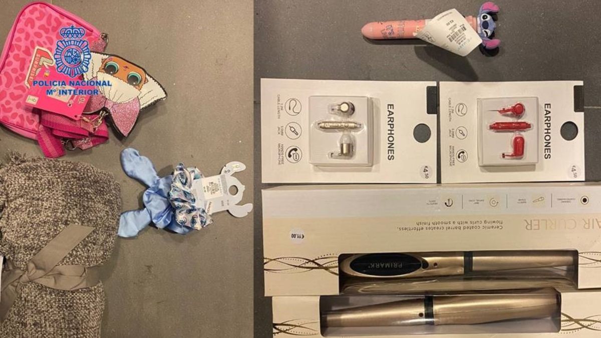 Parte de los artículos incautados a los ladrones. POLICÍA NACIONAL