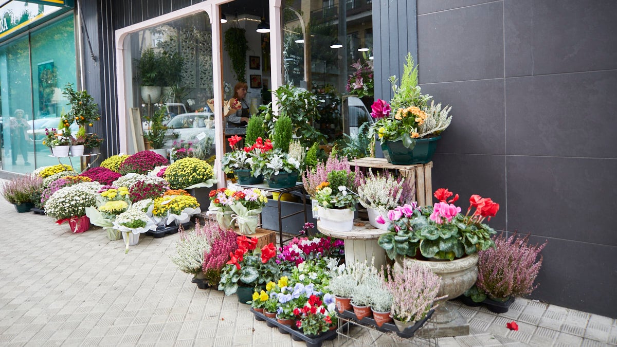 Floristería Flor Esther, en la calle Abejeras 18 bis de Pamplona. IÑIGO ALZUGARAY