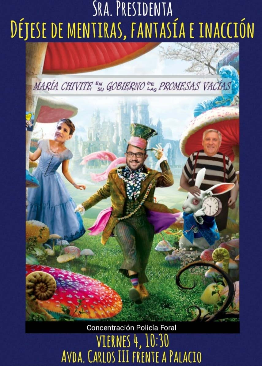 Cartel de la convocatoria para la concentración de los policías forales. CEDIDO