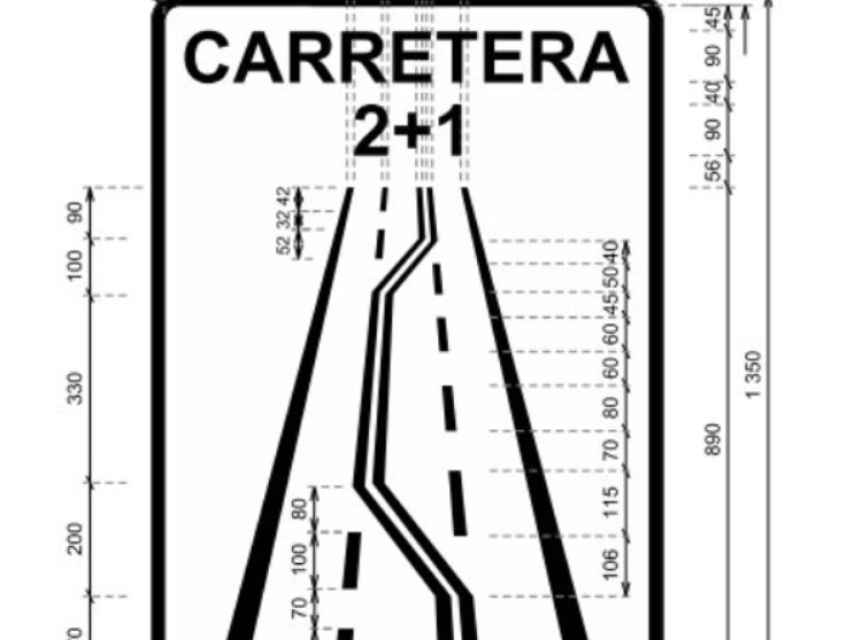 Señal S‐1c: Carretera 2+1.