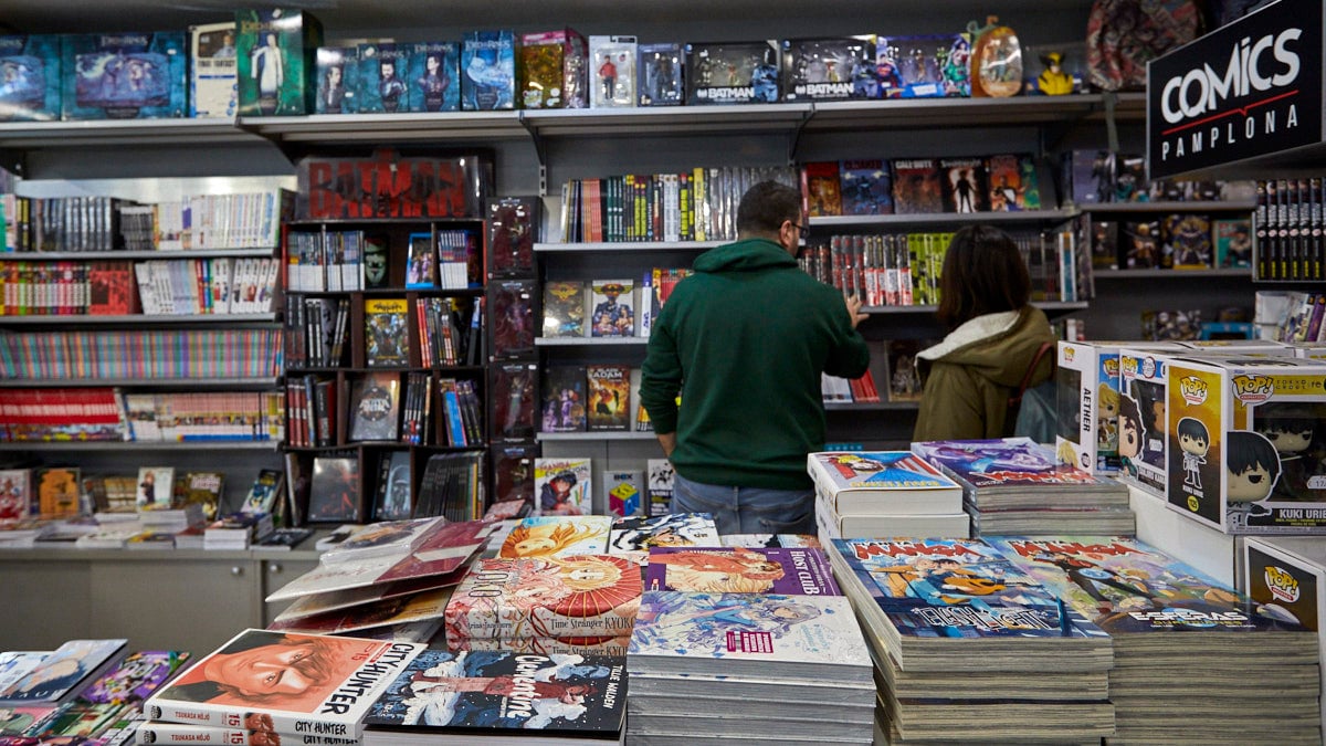 Tienda Comics Pamplona, en la calle Iñigo Arista 24 trasera de Pamplona. IÑIGO ALZUGARAY