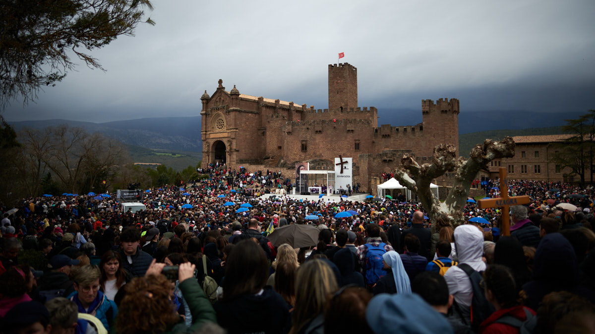 Miles de personas asisten a la misa celebrada en la segunda Javierada de 2023. PABLO LASAOSA