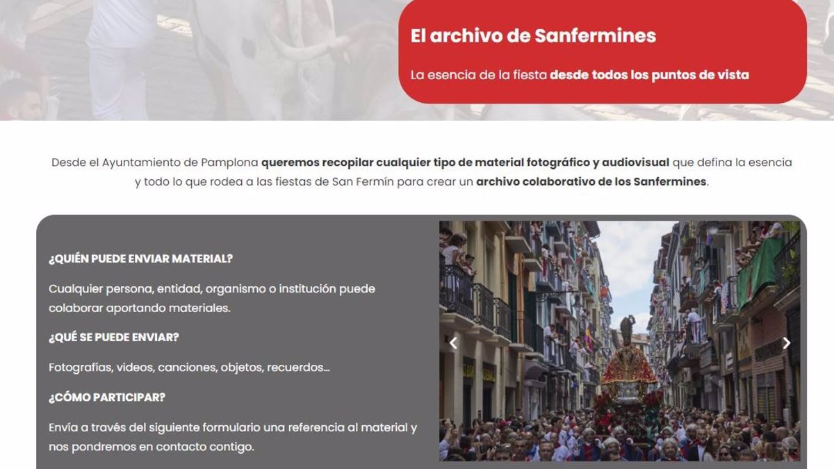 El Ayuntamiento de Pamplona ha abierto el plazo para que la ciudadanía pueda colaborar y aportar fondos al 'Archivo de los Sanfermines'. - AYUNTAMIENTO DE PAMPLONA