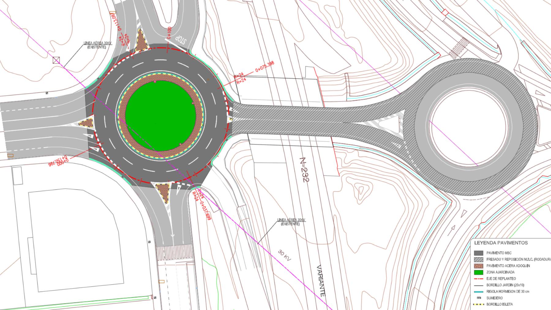 Mapa del proyecto de renovación de la rotonda. AYUNTAMIENTO DE TUDELA
