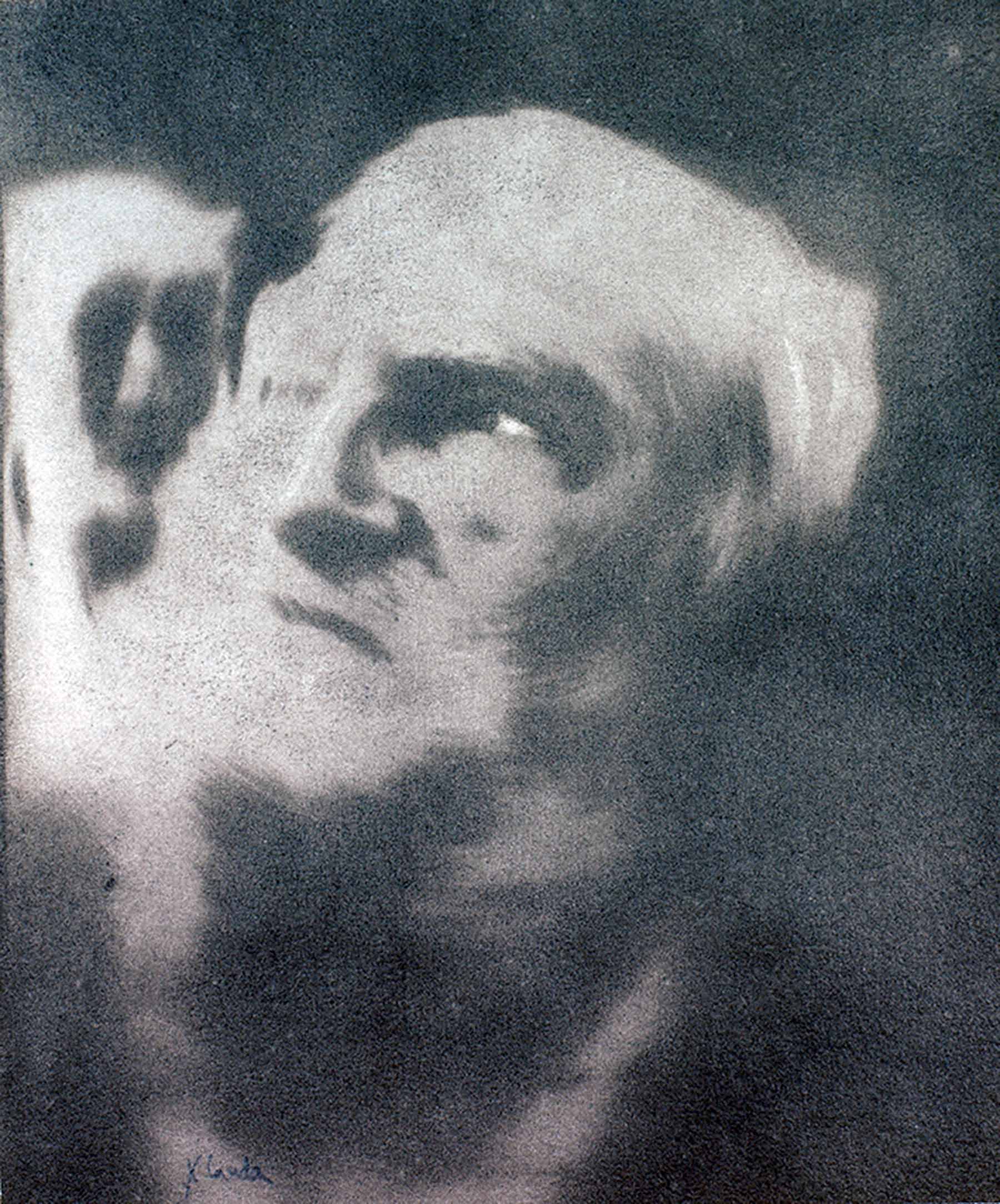 Retrato de Jorge Oteiza 2003 realizado con una técnica del siglo XIX (Foto Xavier Landa, cortesía del autor)