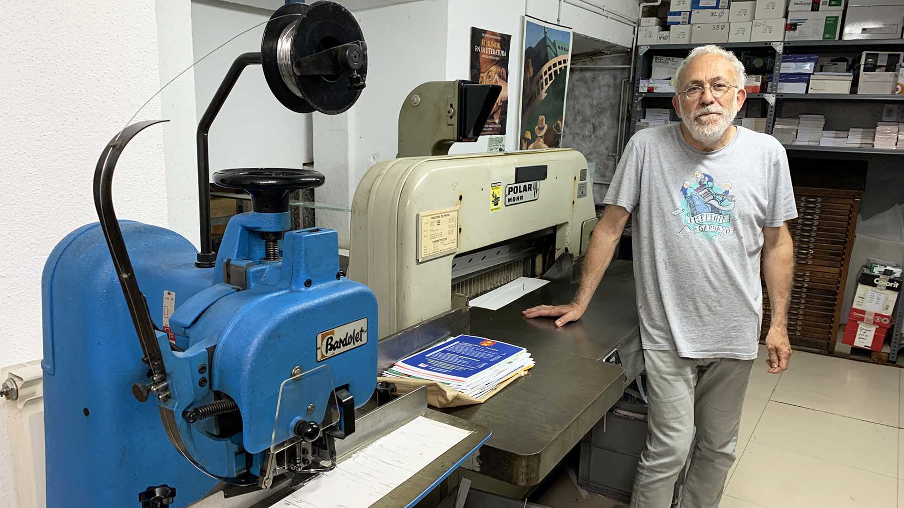 Vicente Garbayo en la imprenta Garbayo de Estella. Navarra.com
