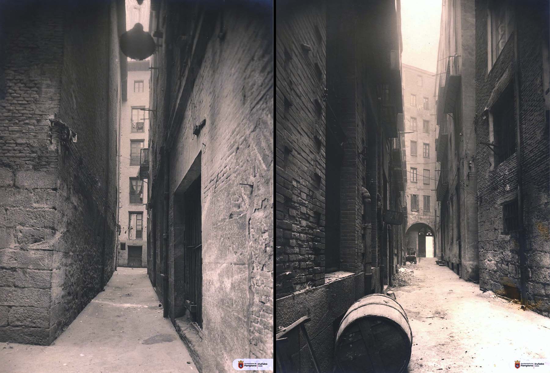 Foto 05. Dos vistas de la belena de la plaza del Castillo en 1933 (Foto Benito Rupérez, Colección Municipal, Archivo Municipal AMP000294)