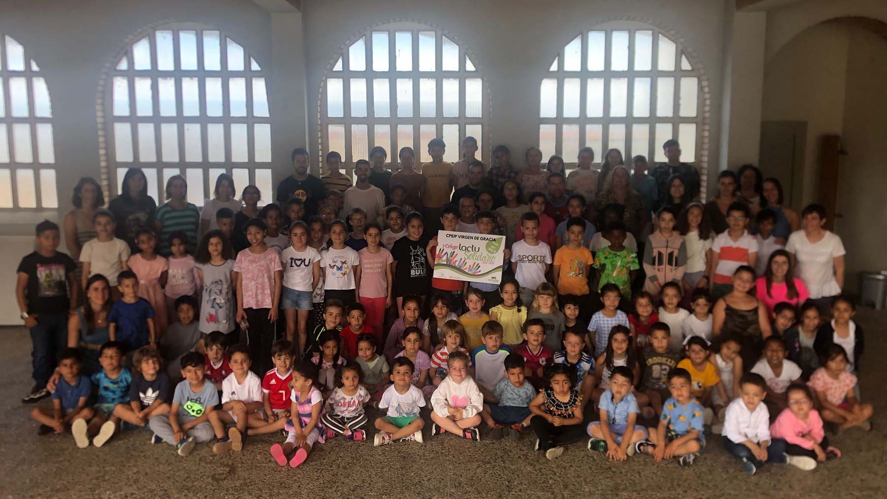 Alumnos colegio Cárcar en el proyecto de Lactudesayunos saludables y solidarios. CEDIDA