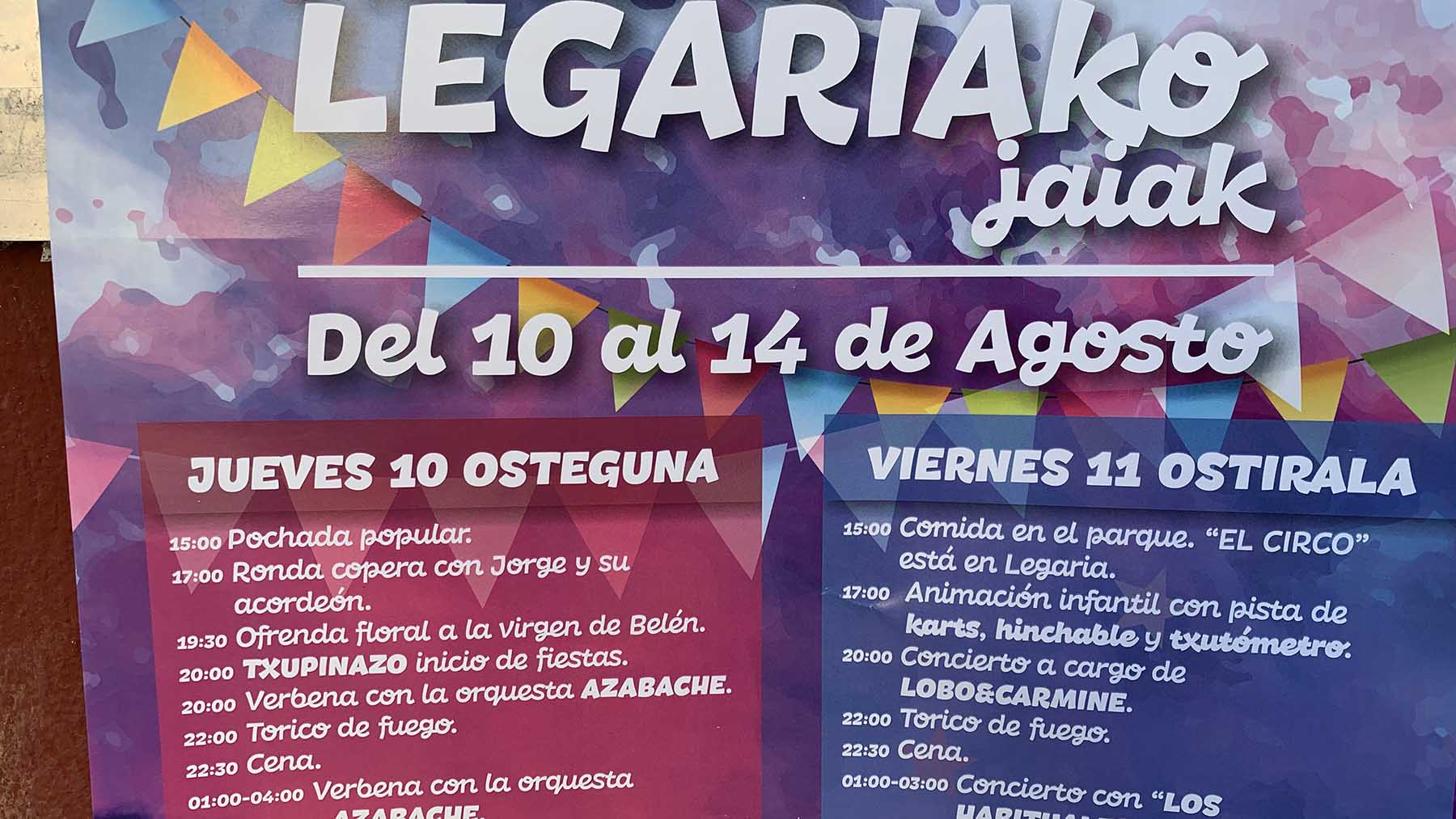 Cartel de las fiestas de Legaria 2023. Navarra.com