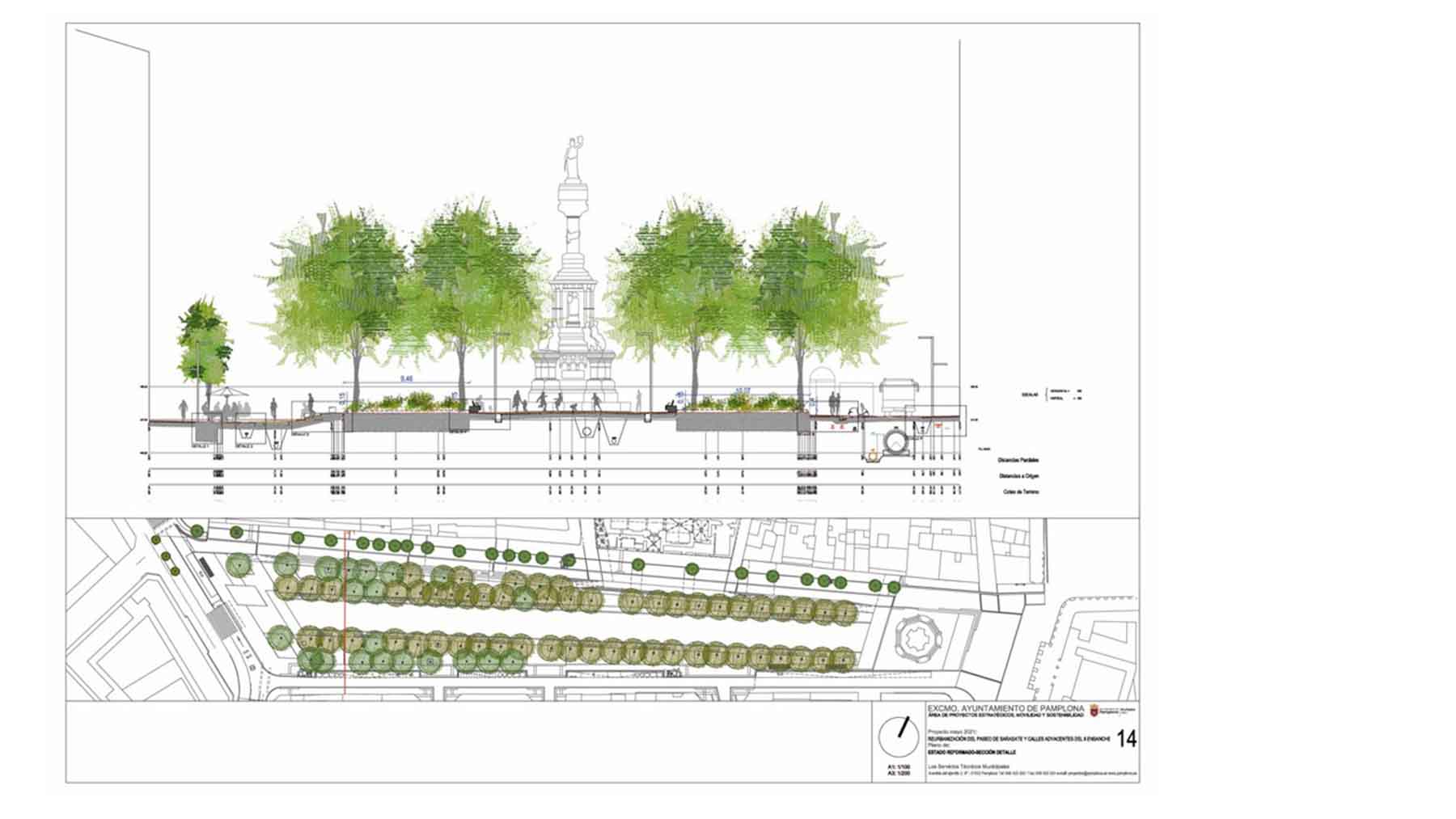 Proyecto de reurbanización del paseo de Pablo Sarasate. CEDIDA