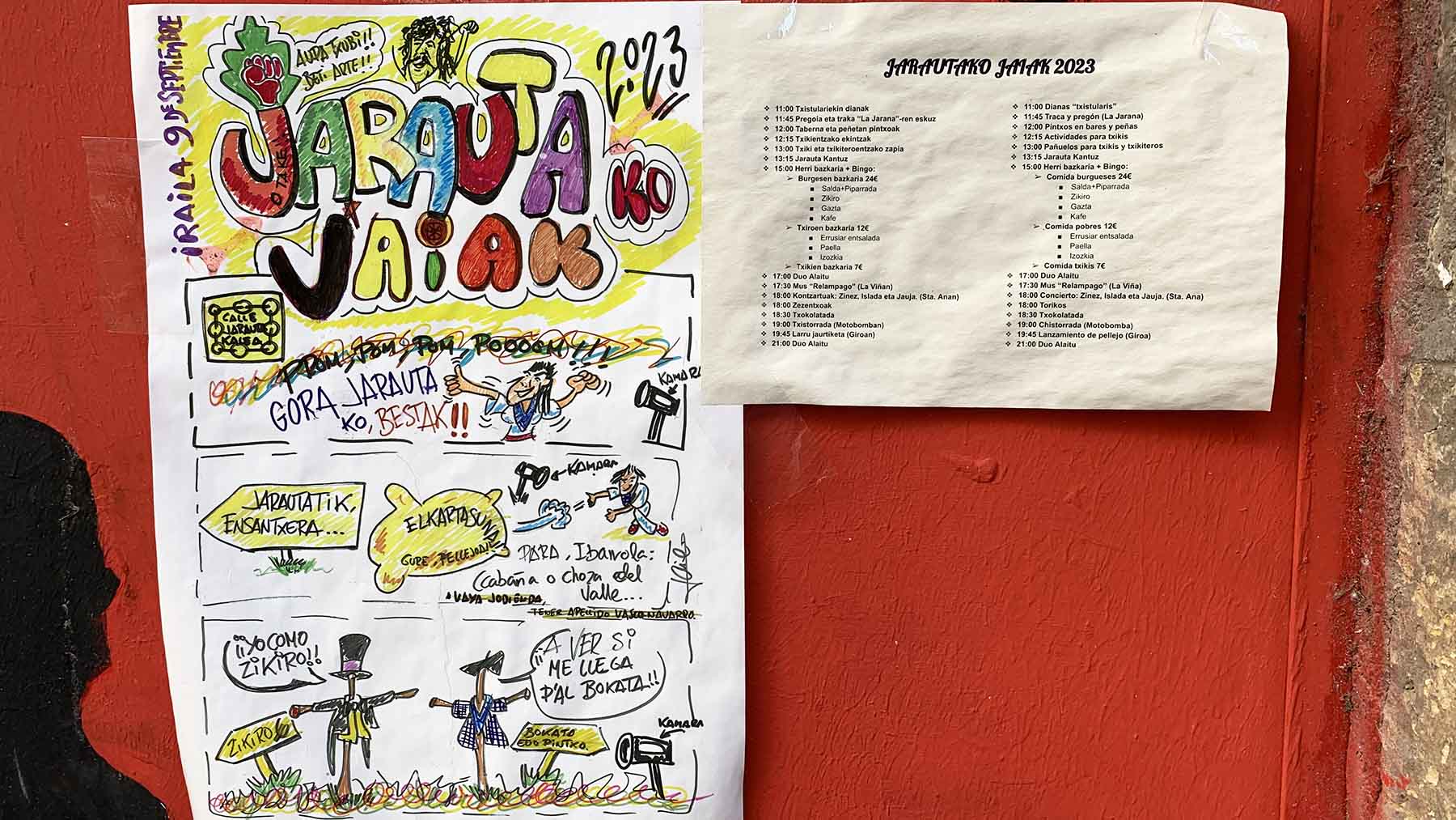 Cartel de las fiestas de la calle Jarauta y el programa festivo. Navarra.com