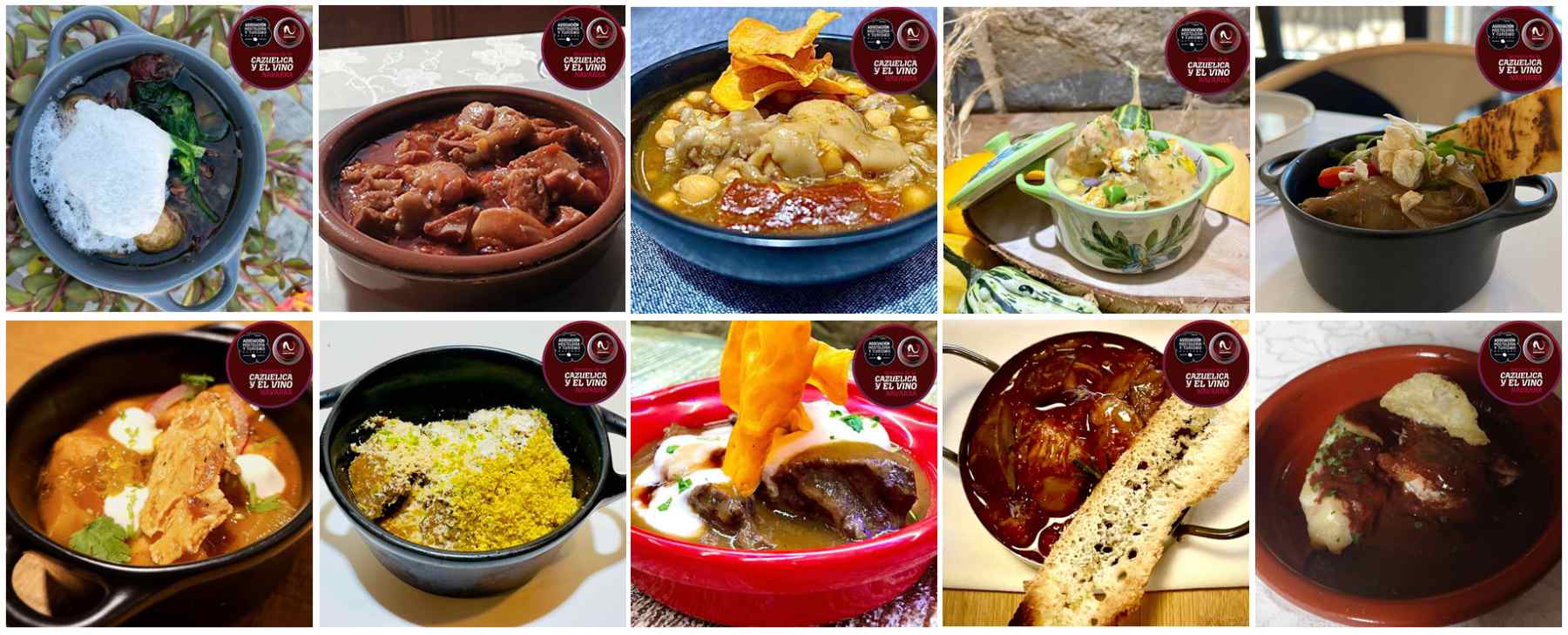 Estas son las diez cazuelicas finalistas del concurso. HOSTELERÍA NAVARRA