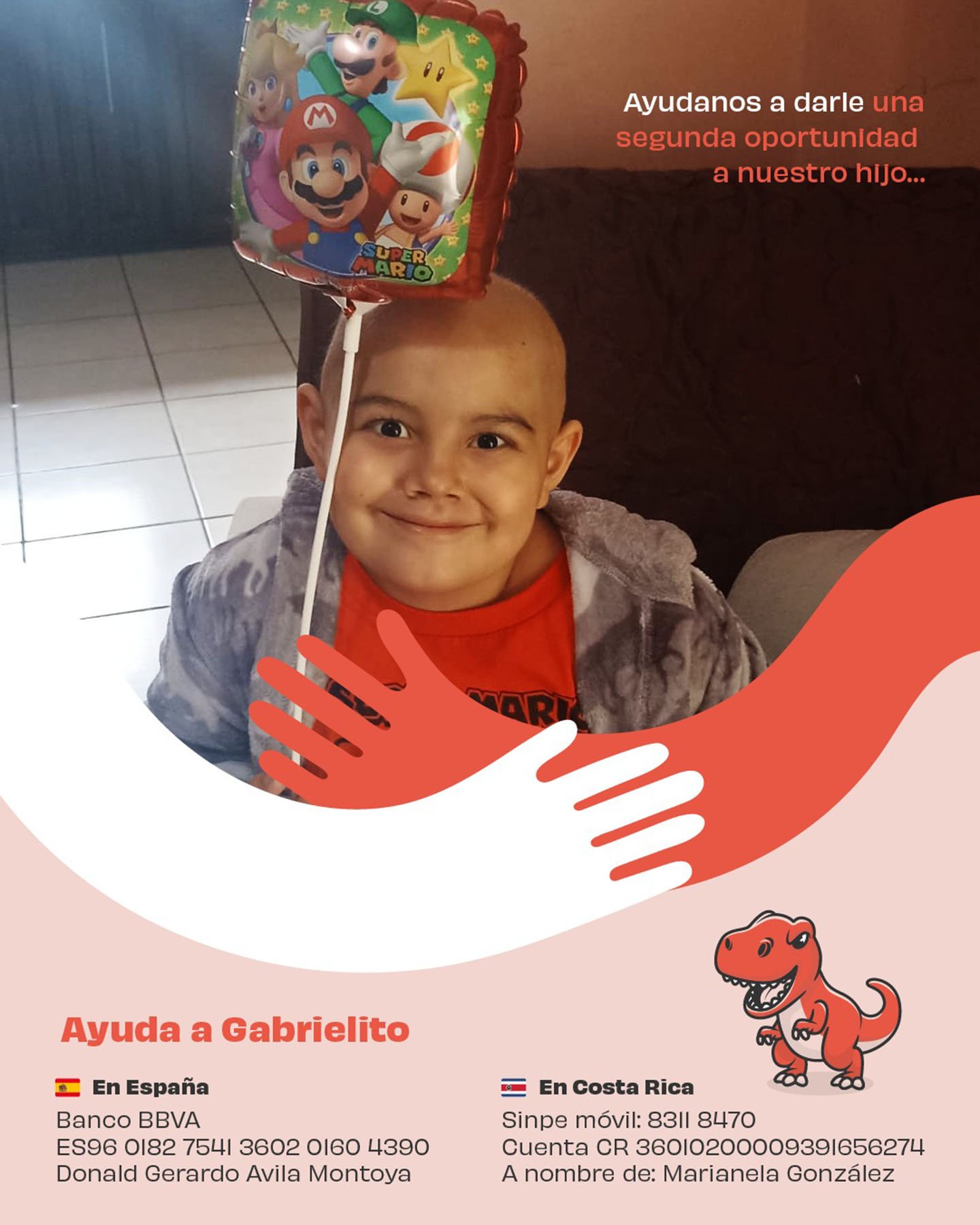 Cartel con la información para ayudar a Gabriel Ávila.