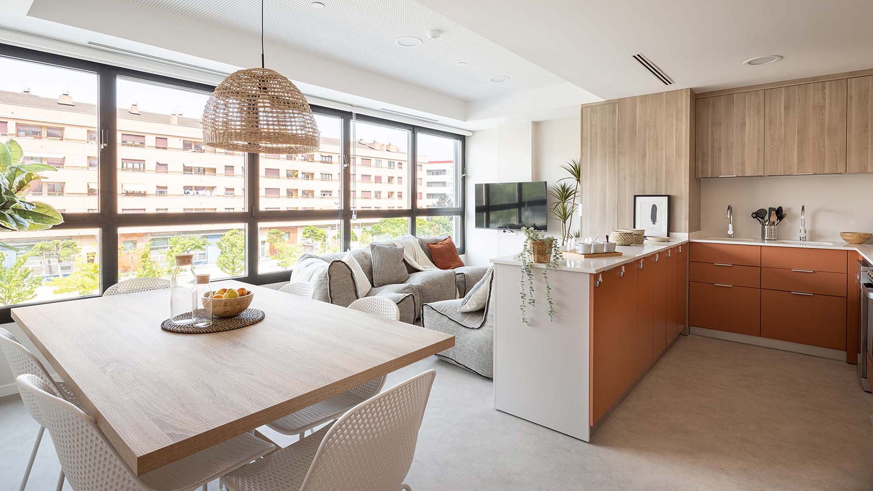 Apartamento estandar en la nueva residencia de estudiantes de Pamplona. Amro Pamplona.