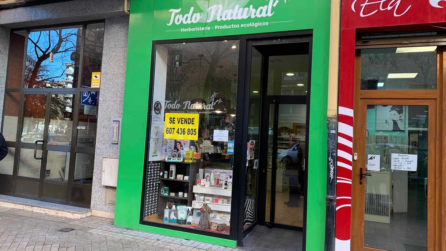 Fachada de la herboristería 'Todo Natural' en el barrio de San Juan en Pamplona. Navarra.com