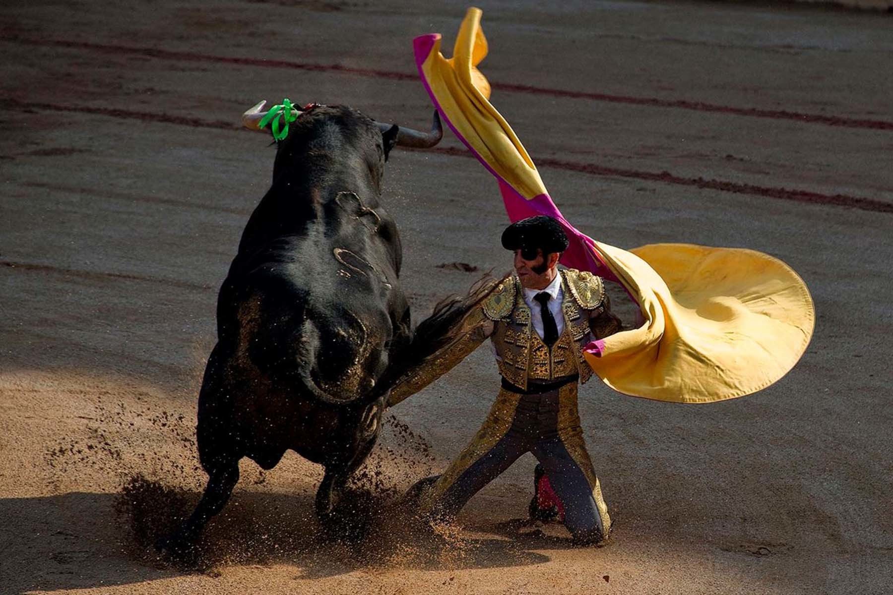 Larga cambiada de rodillas de Padilla en la línea de sol y sombra (Foto John Kimmich Javier, cortesía del autor)