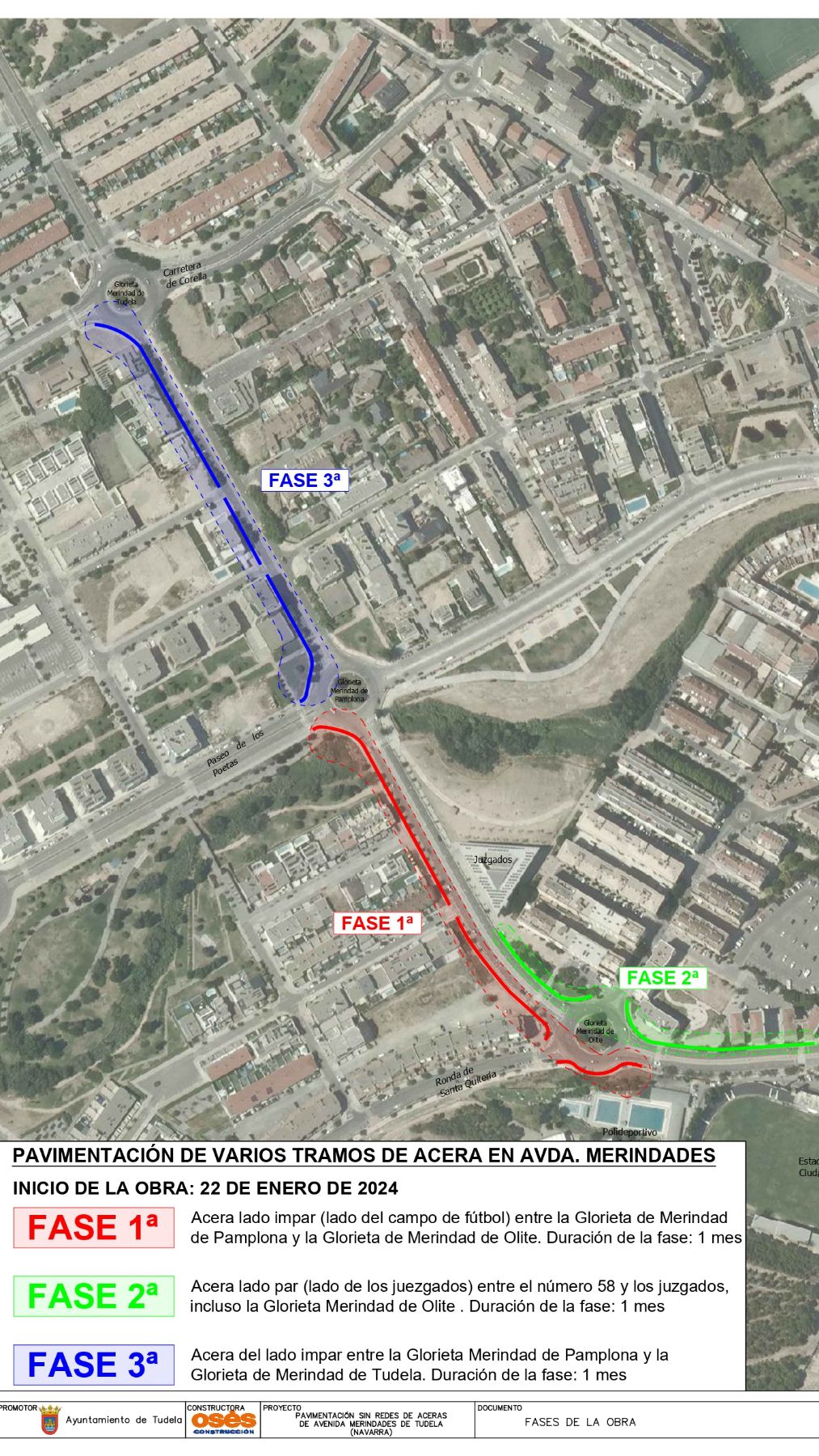 Plano de las fases de las obras. CEDIDA