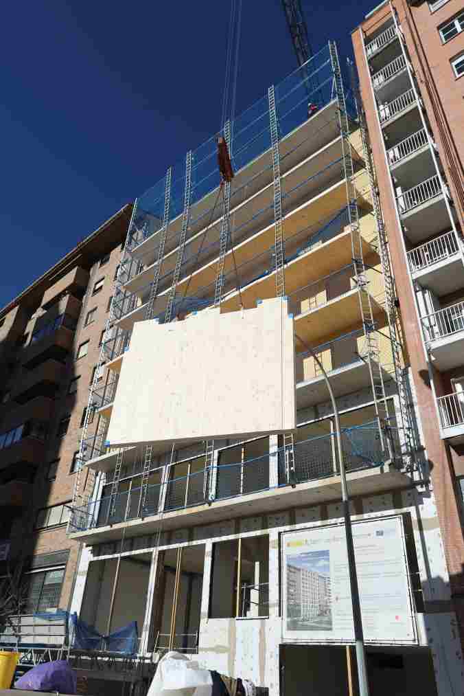 El edificio está siendo construido íntegramente con madera. GOBIERNO DE NAVARRA