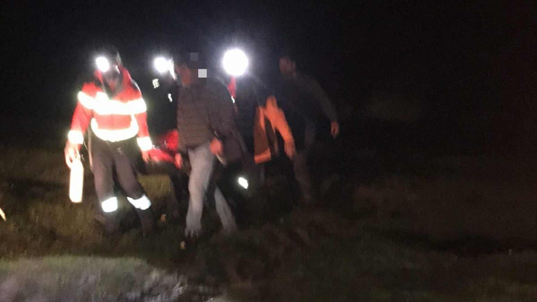 Momento del rescate nocturno en Orbaiceta. GOBIERNO DE NAVARRA
