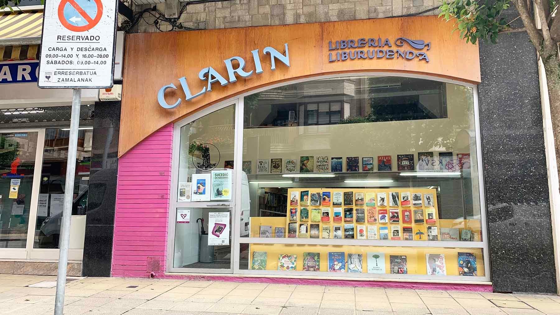 Fachada de la librería Clarín en el Paseo de la Inmaculada 40 de Estella. Navarra.com