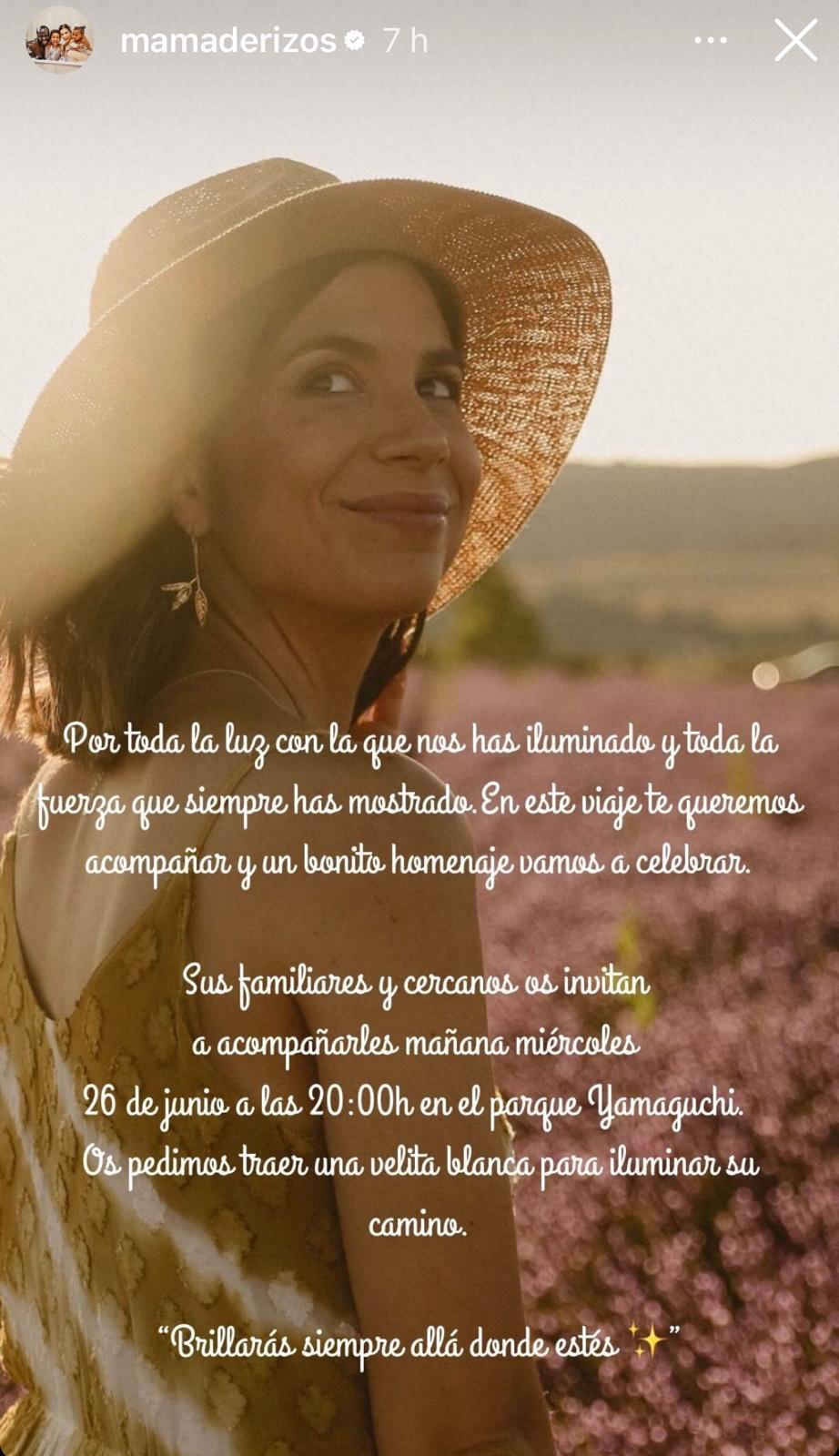 La despedida de la familia de ?Mamá de rizos' y la convocatoria para un acto en Pamplona.