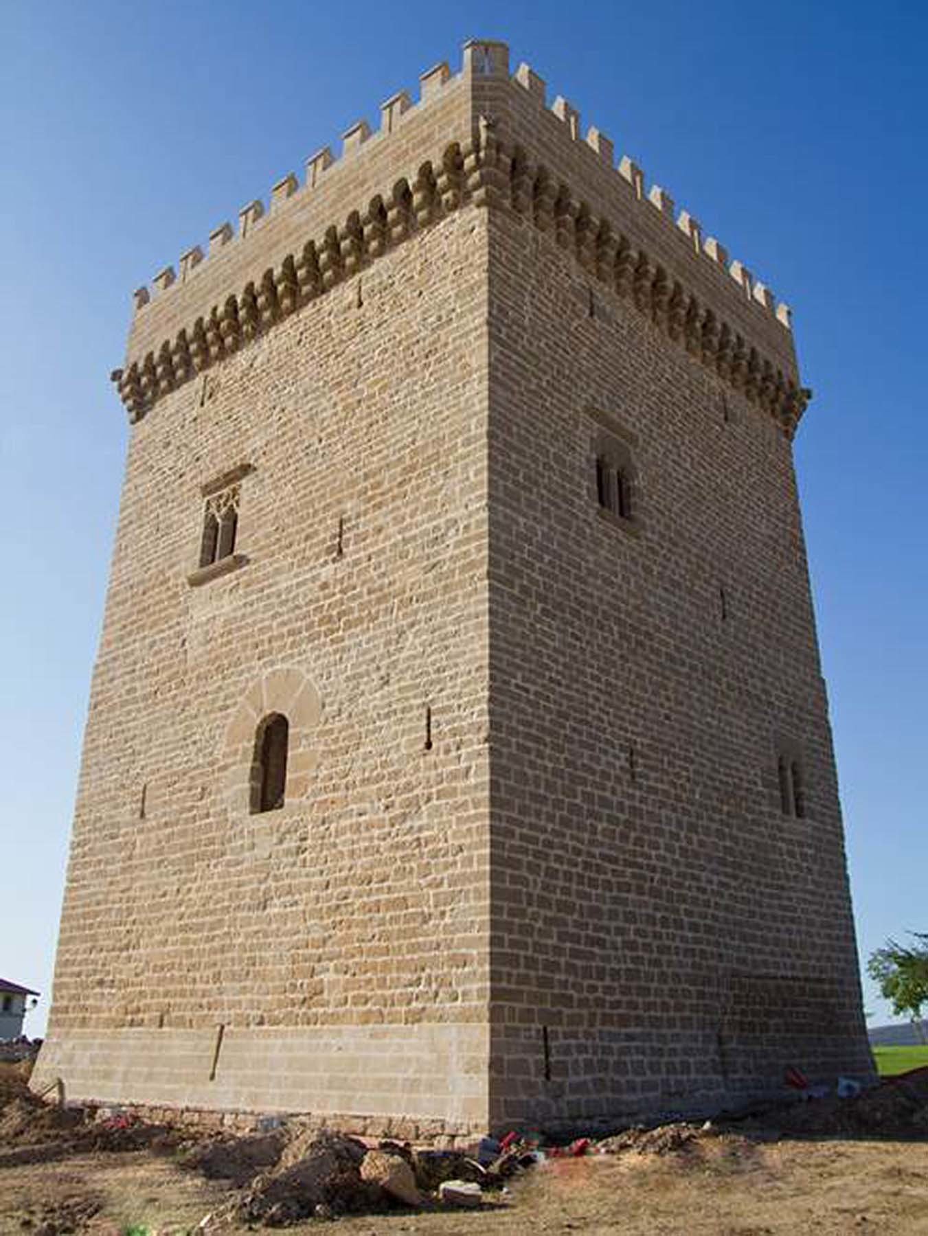 Imagen de la torre medieval de Olcoz. AYUNTAMIENTO DE BIURRUN-OLCOZ