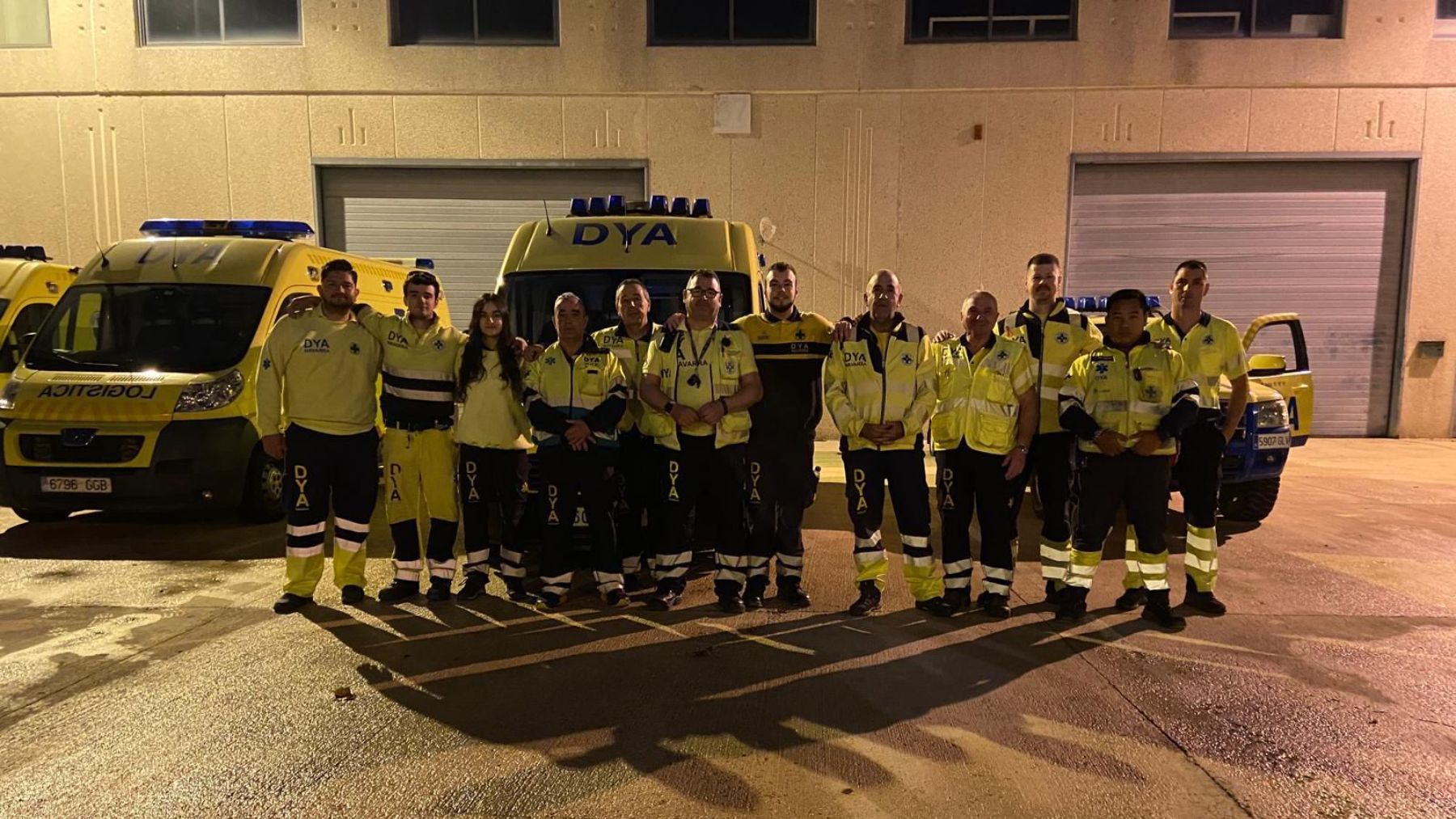 El equipo de 12 voluntarios de DYA Navarra que viaja en estos momentos a Valencia para ayudar a los afectados por la Dana. CEDIDA