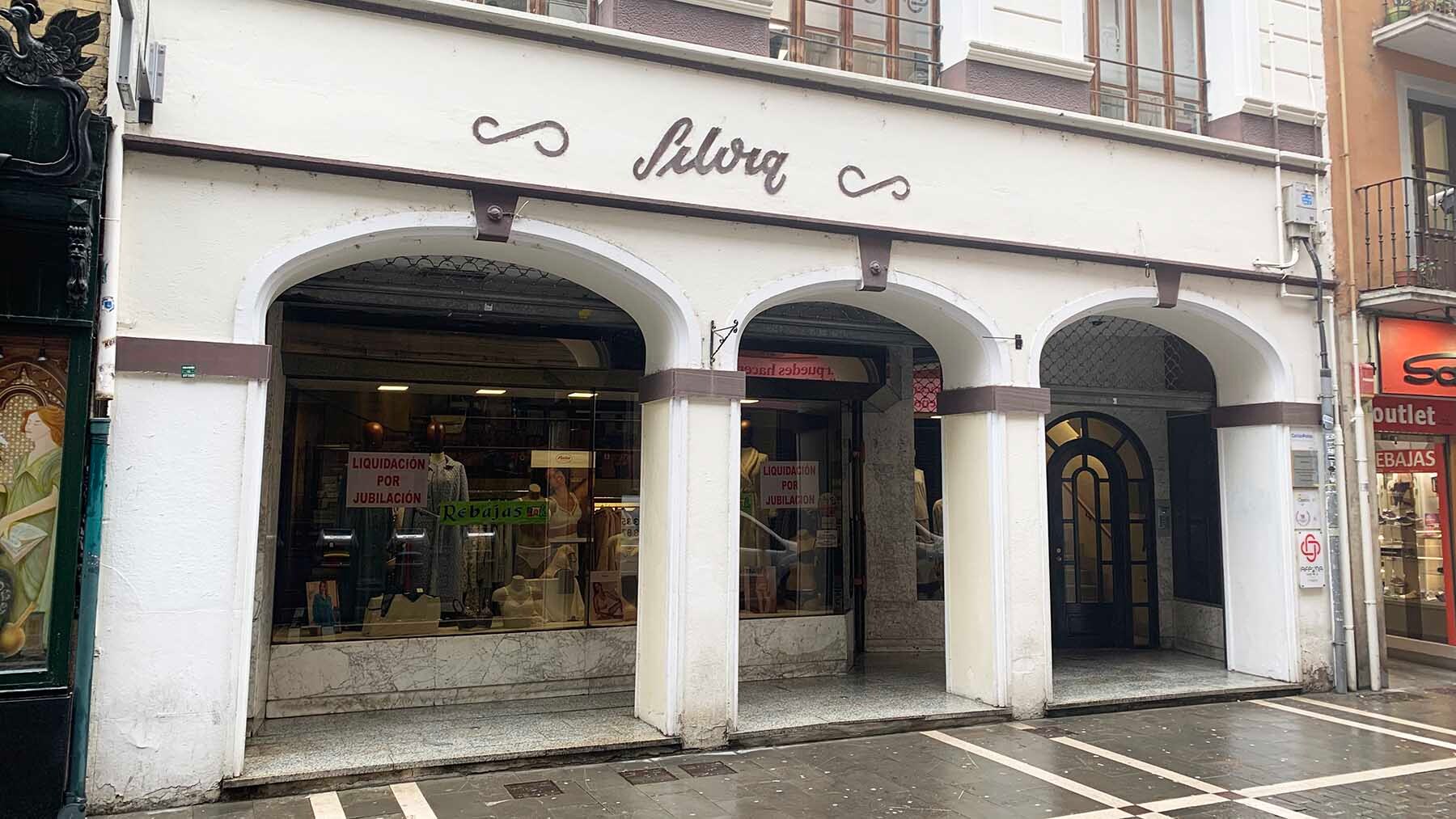 Fachada de la lencería Silvia en la calle Zapatería 28 de Pamplona. navarra.com